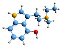 3D image of 4-HO-MET skeletal formula