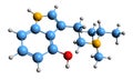 3D image of 4-HO-MiPT skeletal formula