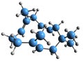 3D image of Humulene skeletal formula Royalty Free Stock Photo