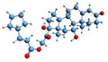 3D image of Hydrocortisone cypionate skeletal formula Royalty Free Stock Photo