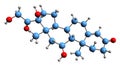 3D image of Hydrocortisone skeletal formula