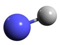 3D image of Hydrogen fluoride skeletal formula