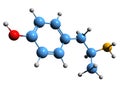 3D image of 4-Hydroxyamphetamine skeletal formula