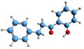 3D image of 2-Hydroxychalcone skeletal formula