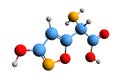 3D image of ibotenic acid skeletal formula