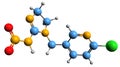 3D image of Imidacloprid skeletal formula Royalty Free Stock Photo