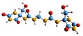 3D image of Imidazolidinyl urea skeletal formula