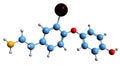 3D image of 3-Iodothyronamine skeletal formula