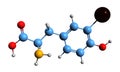 3D image of 3-Iodotyrosine skeletal formula