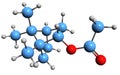 3D image of Isobornyl acetate skeletal formula Royalty Free Stock Photo
