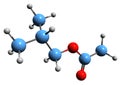 3D image of Isobutyl acetate skeletal formula