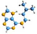 3D image of 6-isopentenyl aminopurine skeletal formula