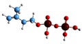 3D image of Isopentenyl pyrophosphate skeletal formula Royalty Free Stock Photo