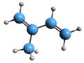 3D image of Isoprene skeletal formula Royalty Free Stock Photo