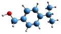 3D image of 4-Isopropylbenzyl alcohol skeletal formula