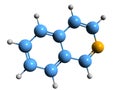 3D image of isoquinoline skeletal formula Royalty Free Stock Photo
