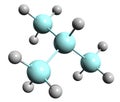 3D image of Isotetrasilane skeletal formula Royalty Free Stock Photo