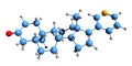 3D image of 3-Keto-5alpha-abiraterone skeletal formula