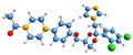 3D image of ketoconazole skeletal formula Royalty Free Stock Photo