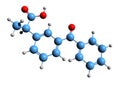 3D image of ketoprofen skeletal formula