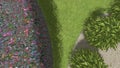 3d image of the landscape design of the home territory. Landscaping of the territory.
