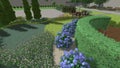 3d image of the landscape design of the home territory. Landscaping of the territory.