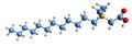 3D image of lauryl dimethyl betaine skeletal formula