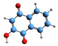 3D image of Lawsone skeletal formula