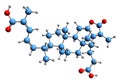 3D image of Lepidolide skeletal formula Royalty Free Stock Photo