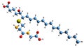 3D image of Leukotriene D4 skeletal formula Royalty Free Stock Photo