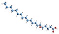 3D image of Leukotriene A4 skeletal formula Royalty Free Stock Photo