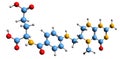 3D image of Levomefolic acid skeletal formula Royalty Free Stock Photo