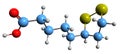 3D image of Lipoic acid skeletal formula