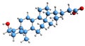 3D image of Lithocholic acid skeletal formula