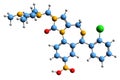 3D image of Loprazolam skeletal formula