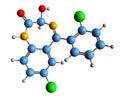 3D image of Lorazepam skeletal formula