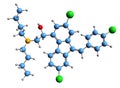 3D image of Lumefantrine skeletal formula