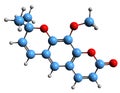 3D image of Luvangetin skeletal formula