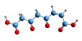 3D image of 4-Maleylacetoacetic acid skeletal formula Royalty Free Stock Photo
