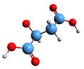 3D image of Malic acid skeletal formula