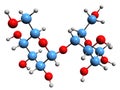 3D image of Maltose skeletal formula Royalty Free Stock Photo