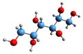 3D image of Mannitol skeletal formula