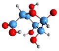 3D image of Mannuronic acid skeletal formula