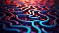 A 3d image of a maze with many different colors, AI