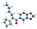 3D image of MDPHP skeletal formula