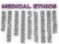 3d image medical ethics issues concept word cloud background Royalty Free Stock Photo