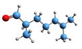 3D image of melonal skeletal formula