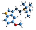 3D image of 5-MeO-DiPT skeletal formula Royalty Free Stock Photo