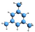 3D image of Mesitylene skeletal formula