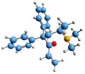 3D image of Methadone skeletal formula Royalty Free Stock Photo